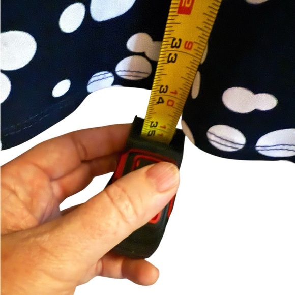 GLAMOUR Navy Polka Dot Midi Dress | Surplice V-Neck | Size Medium - Picture 7 of 9